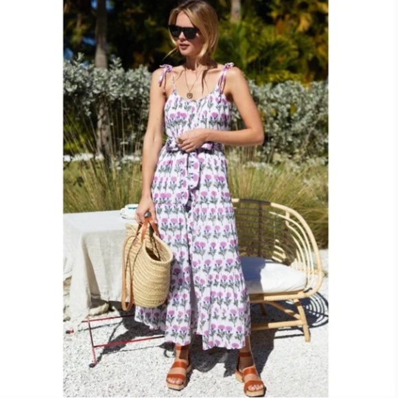 Emerson Fry India Collection Button Front Sundress Big Marigolds XS/S NWT - Picture 1 of 11